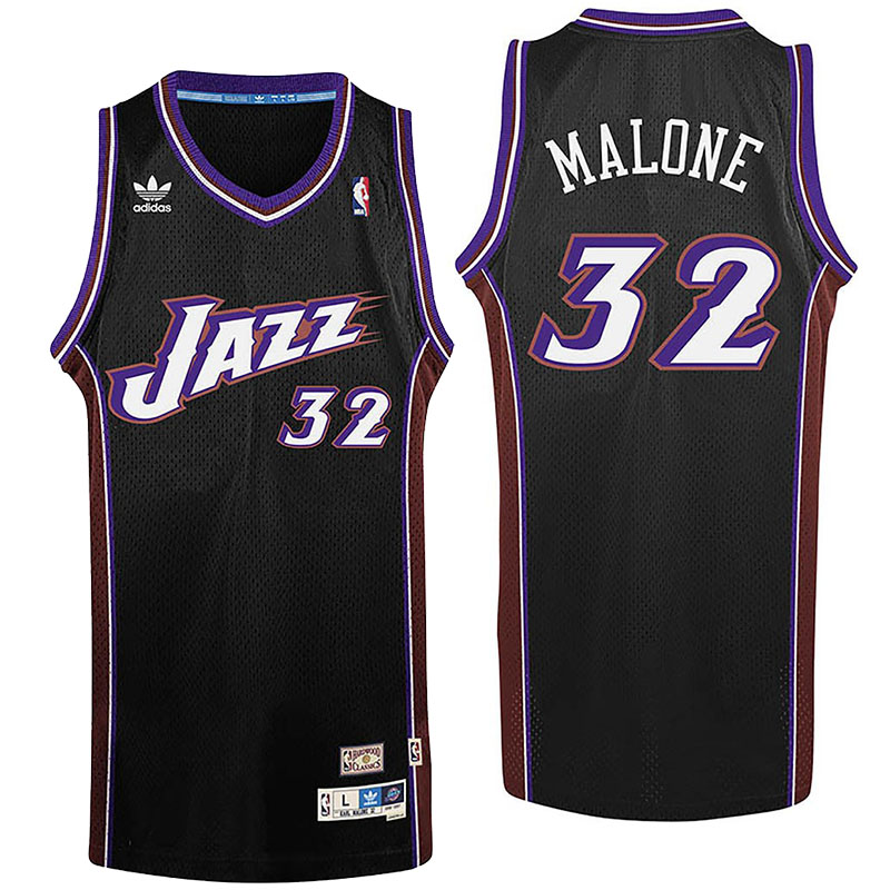 canotta karl malone 32 con utah jazz retro nero